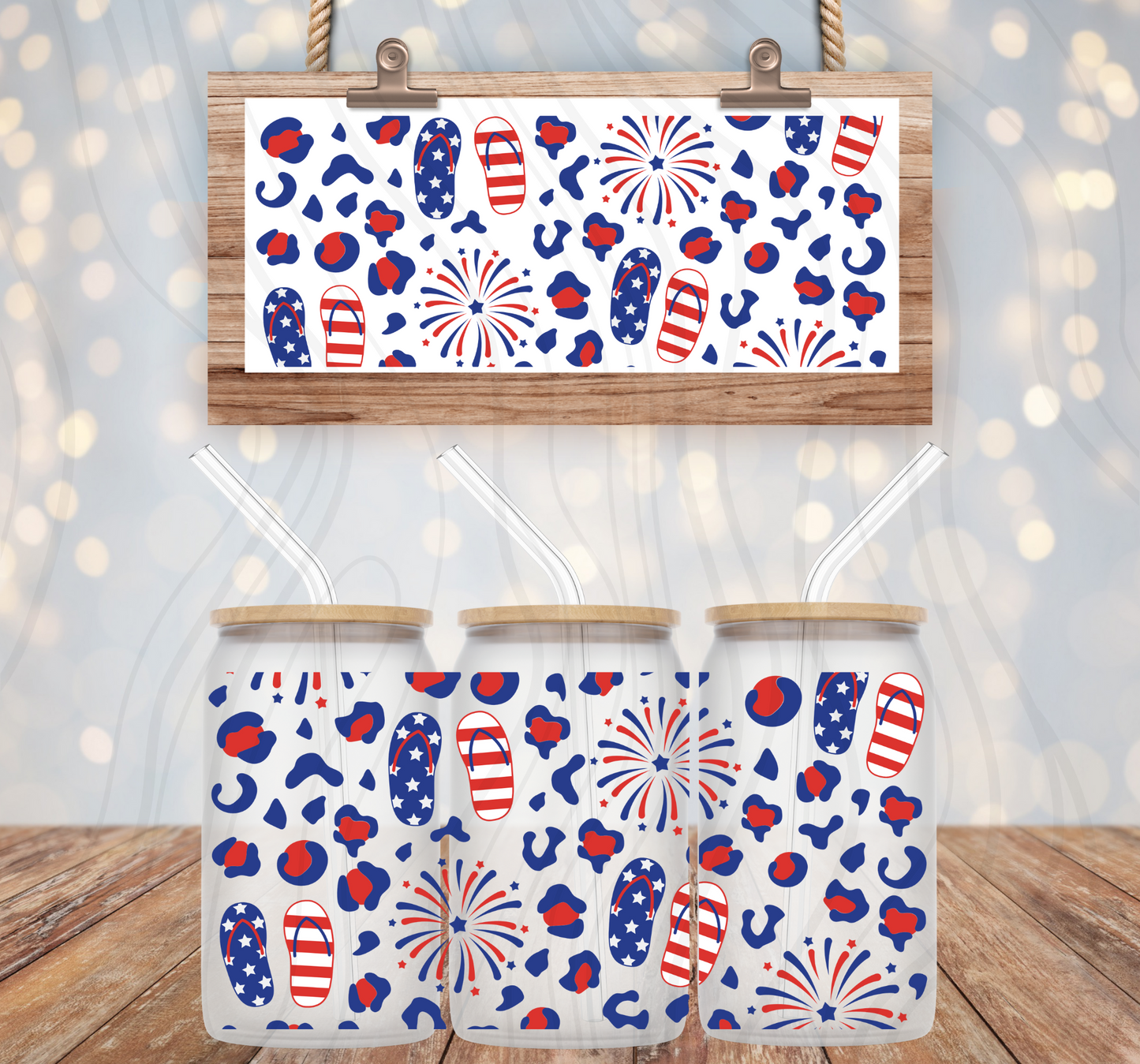 Flip Flop Firecracker 16oz Libbey Wrap