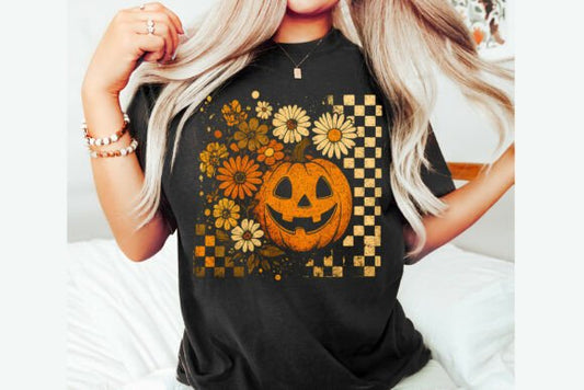 Floral Fall Pumpkin Transfer