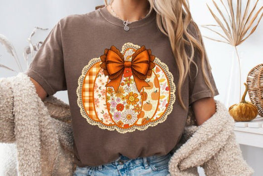 Floral Fall Pumpkin Transfer
