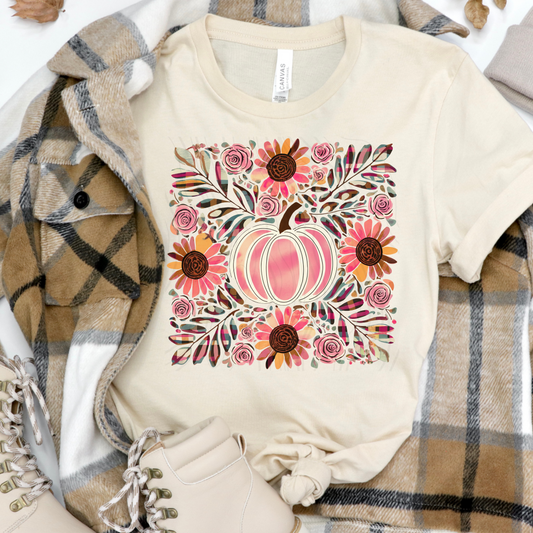 Floral Pumpkin Transfer