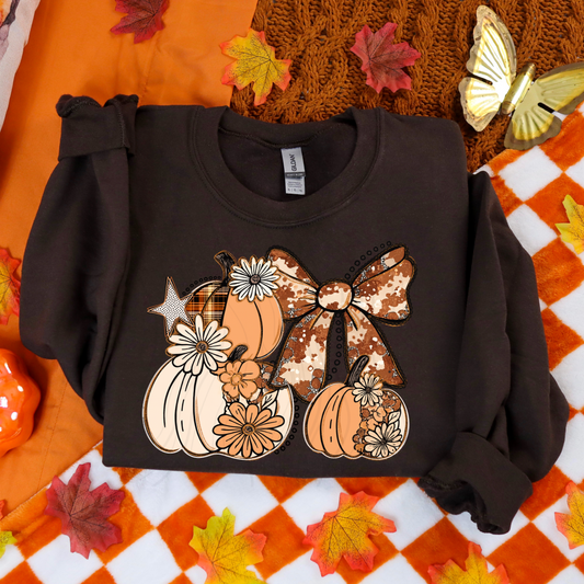 Floral Pumpkins Transfer
