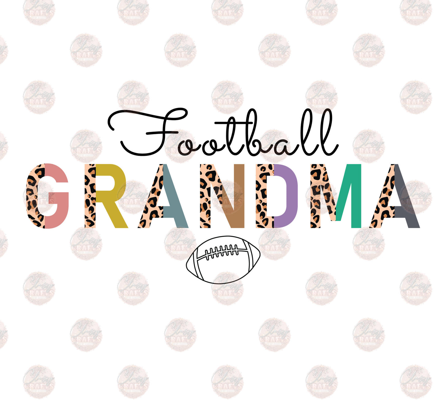 Football Cheetah Grandma Pastel Transfer