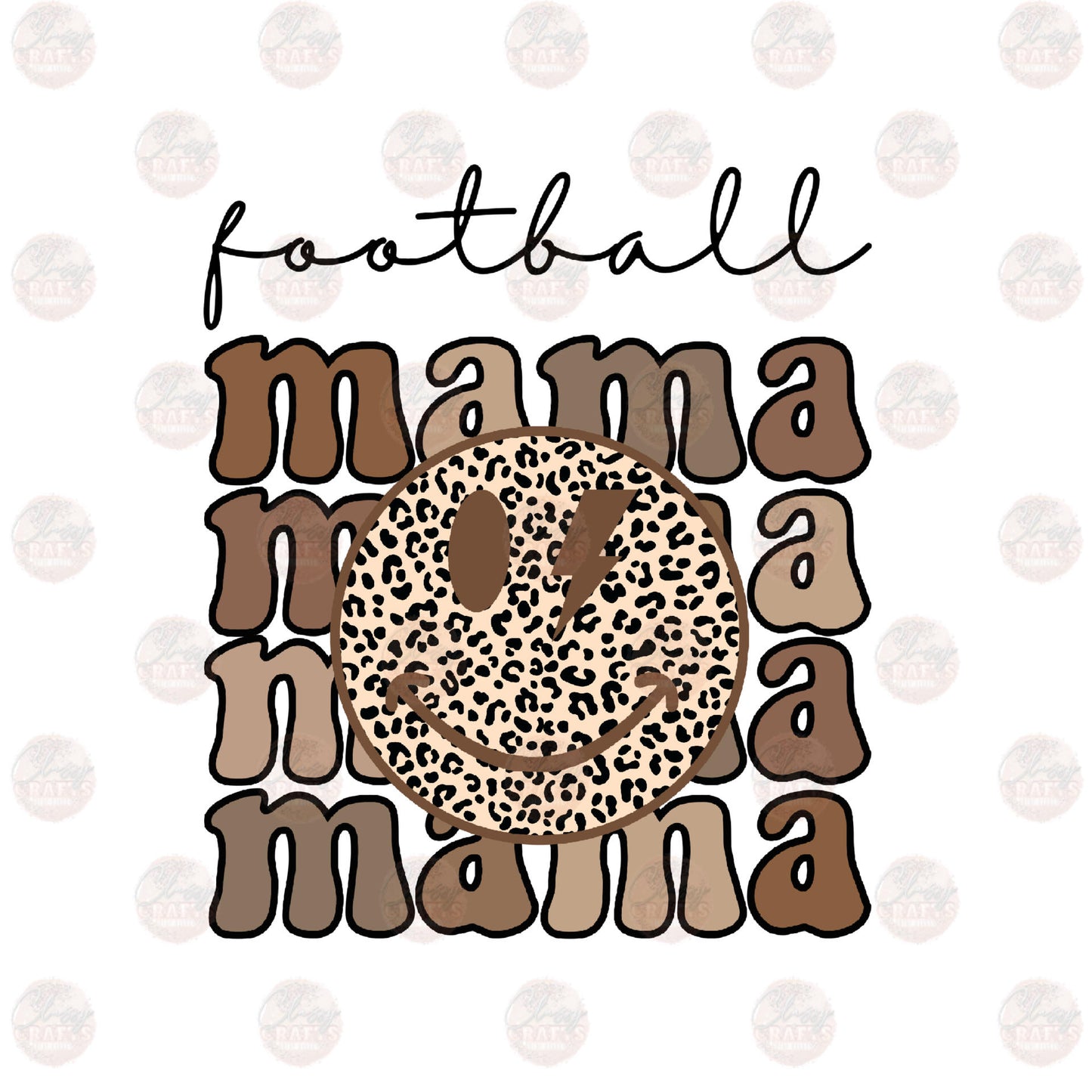 Football Mama Leopard Smiley Transfer