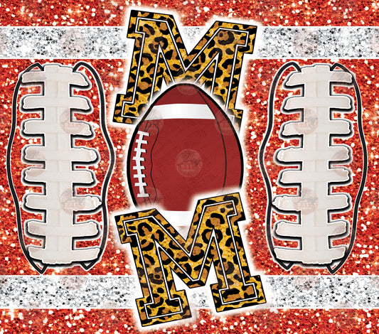 Football Mom Glitter Tumbler Wrap - Sublimation Transfer