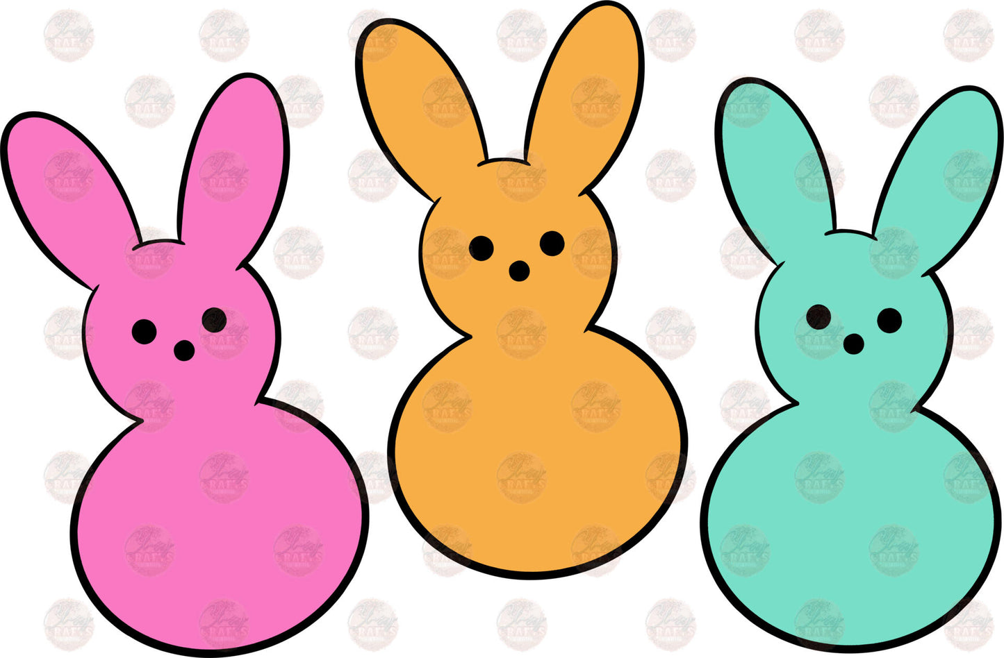 For Peeps Sake Retro Bunnies Transfer