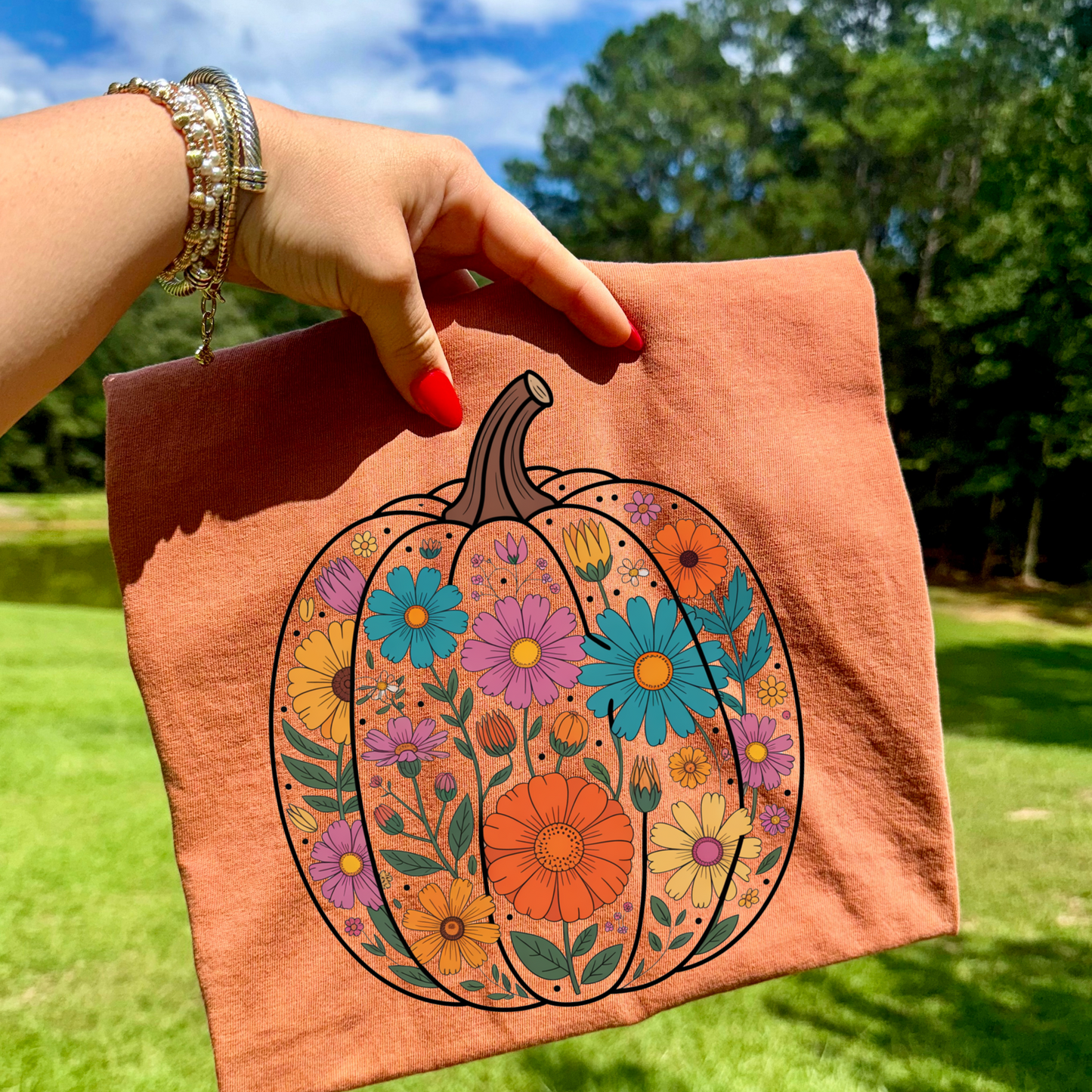 Foral Pumpkin B Transfer