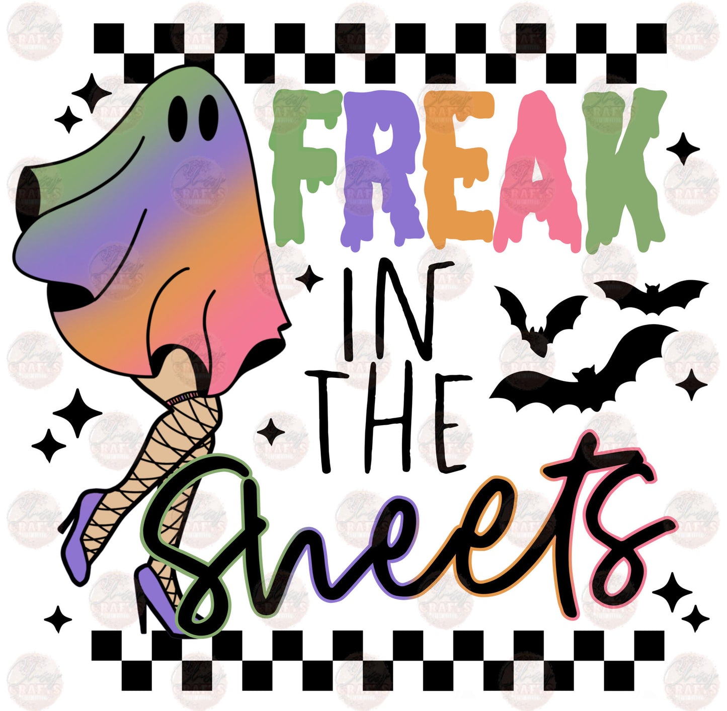 Freak In Sheets Retro Transfer