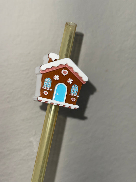 Gingerbread House - 3D Printed Straw Topper