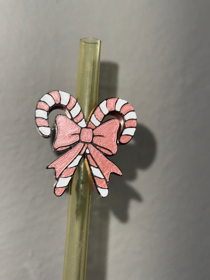 Rose Gold Candy Cane - 3D Printed Straw Topper