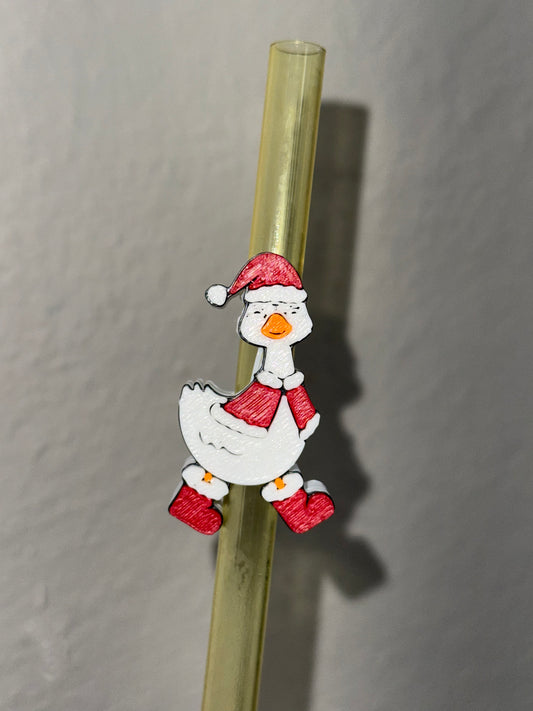 Christmas Duck  - 3D Printed Straw Topper