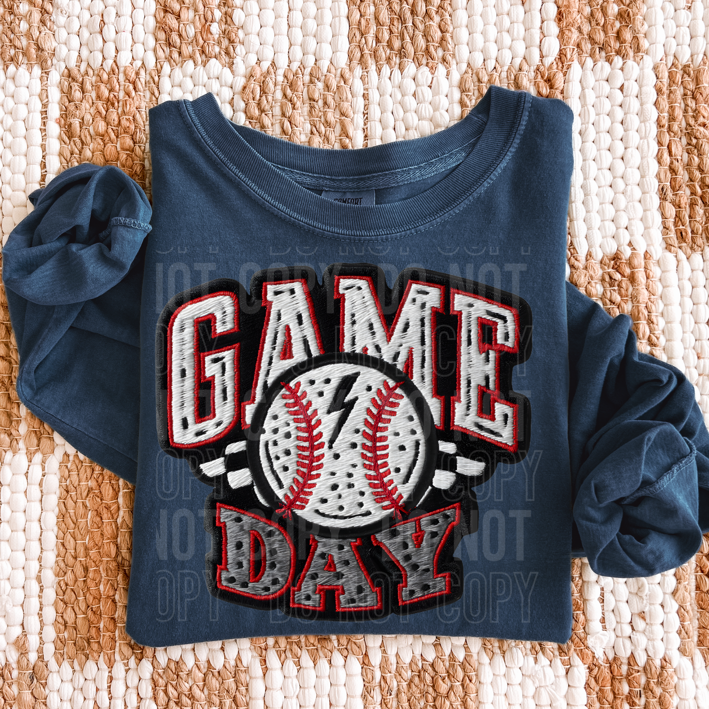 GAME DAY FAUX EMBROIDERY TRANSFER **SOLD SEPARATELY**