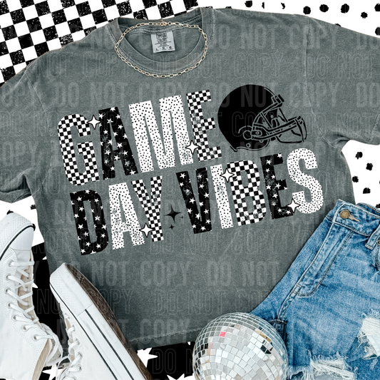 GAME DAY VIBES FOOTBALL CHECKERED TRANSFER