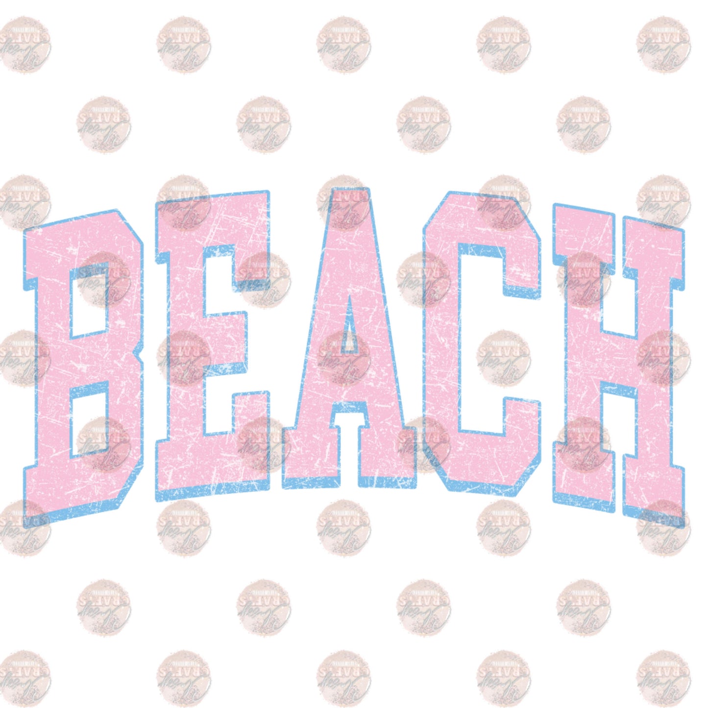 Beach Grunge Pink Transfer