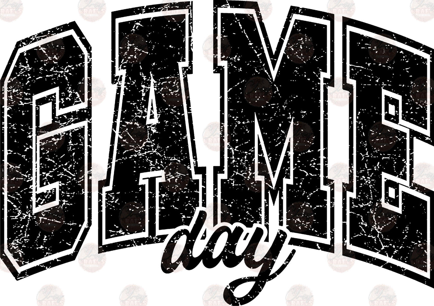 Game Day Black Distressed Transfer