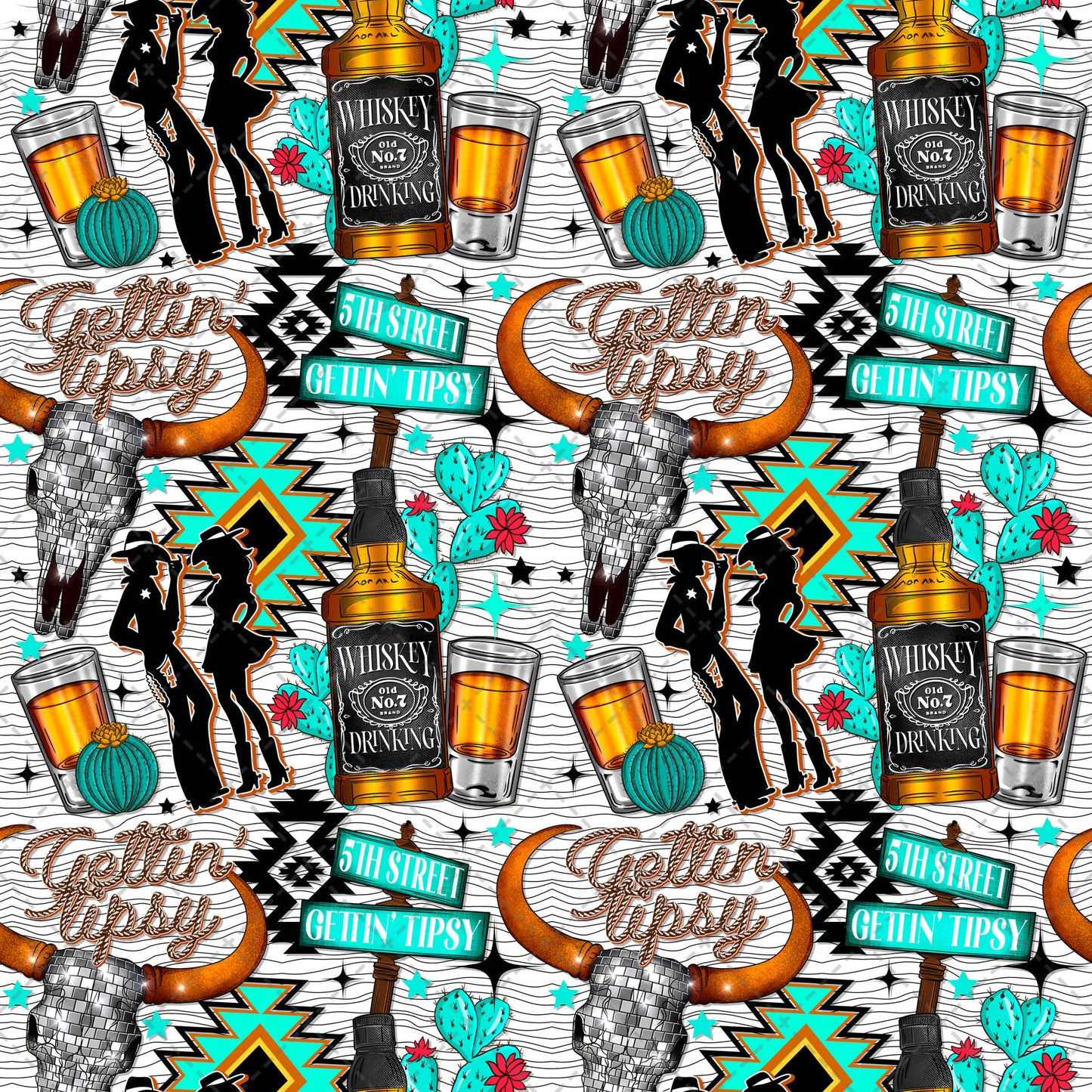 Gettin' Tipsy Tumbler Wrap - Sublimation Transfer