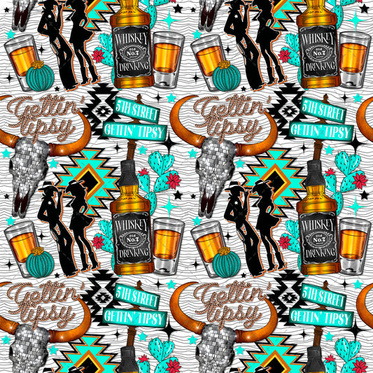 Gettin' Tipsy Tumbler Wrap - Sublimation Transfer