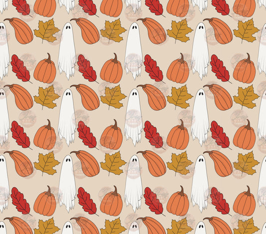 Ghosts & Gourds Tumbler Wrap - Sublimation Transfer