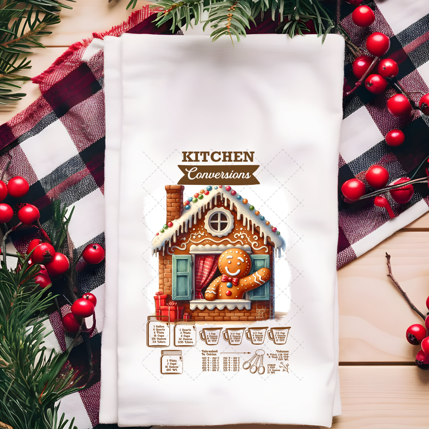 Gingerbread Kitchen Conversion 2 Tea Towel Transfer