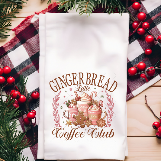 Gingerbread Latte Coffee Club Tea Towel Transfer