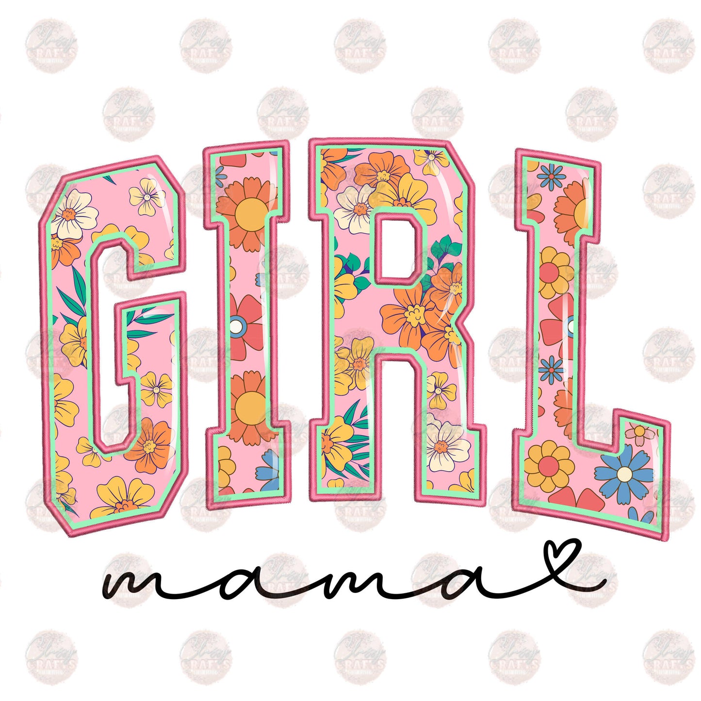 Girl Mama Floral Transfer