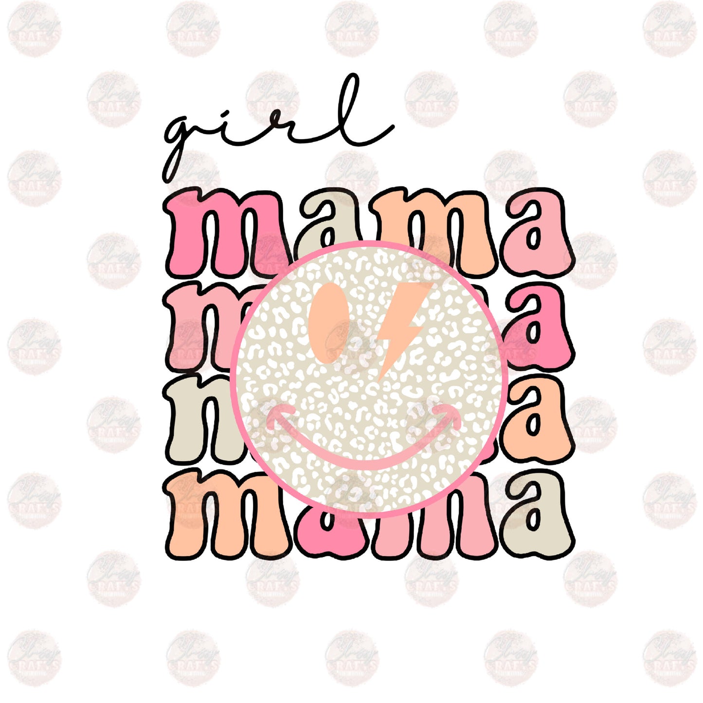 Girl Mama Gold Leopard Transfer