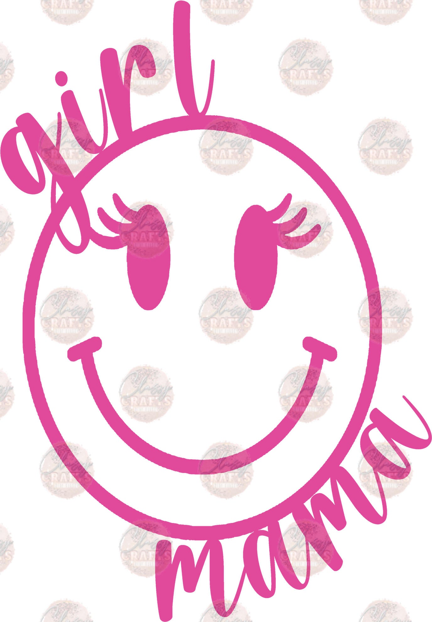 Girl Mom Pink Smiley Transfer