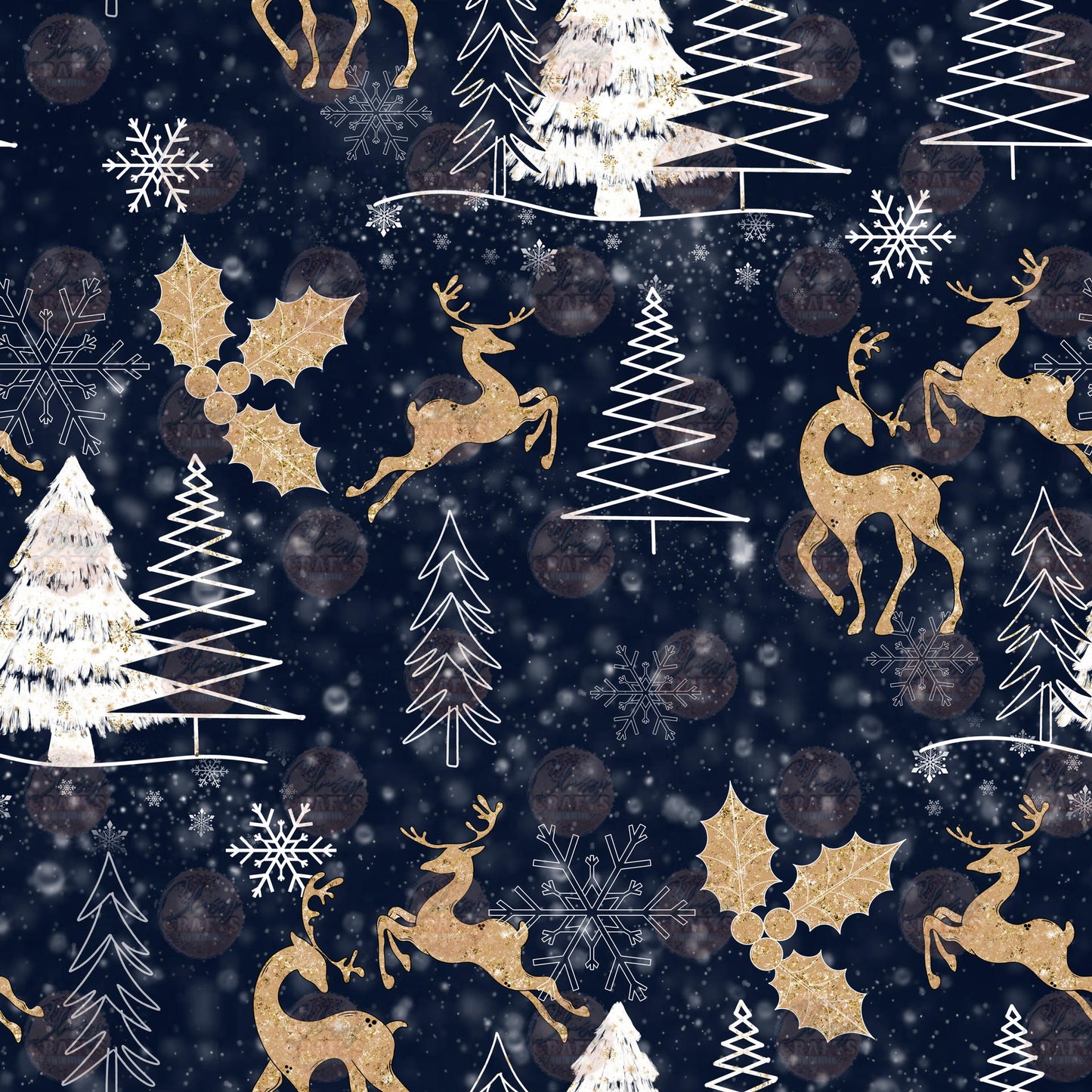 Glitter Reindeer Seamless Wrap - Sublimation Transfer