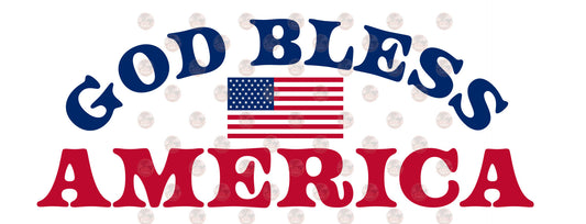 God Bless America Flag - Sublimation Transfer