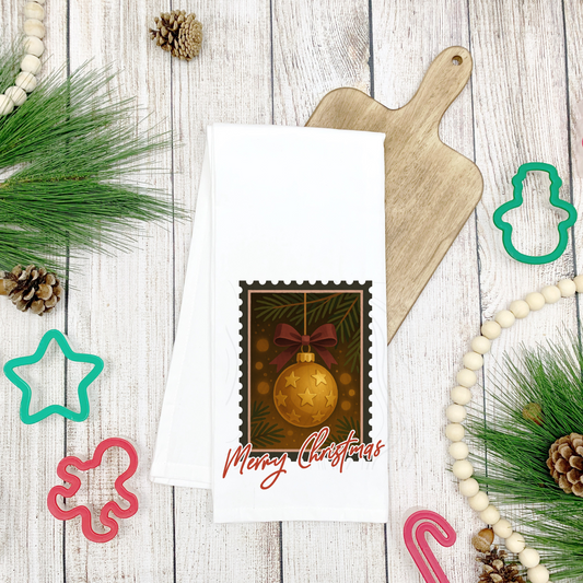 Gold Christmas Tea Towel Transfer