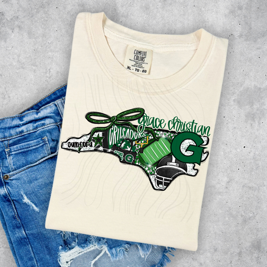 Grace Christian Crusaders Game Day Coquette Transfer