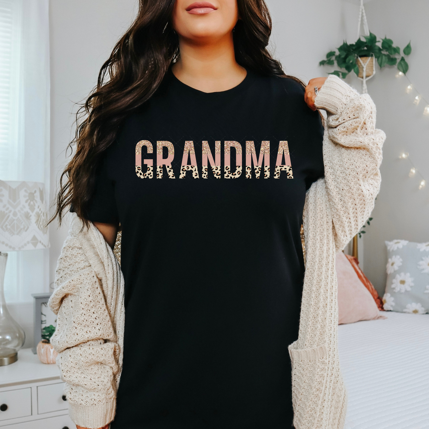 Grandma Leopard Glitter Boho Transfer