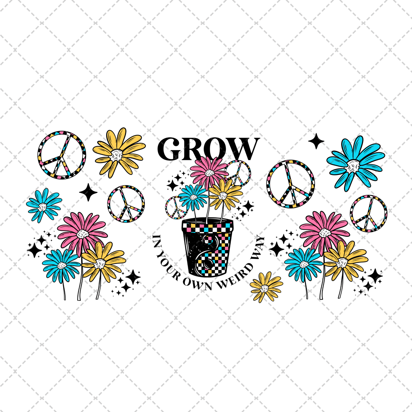 Grow Weird Tumbler Wrap - Sublimation Transfer