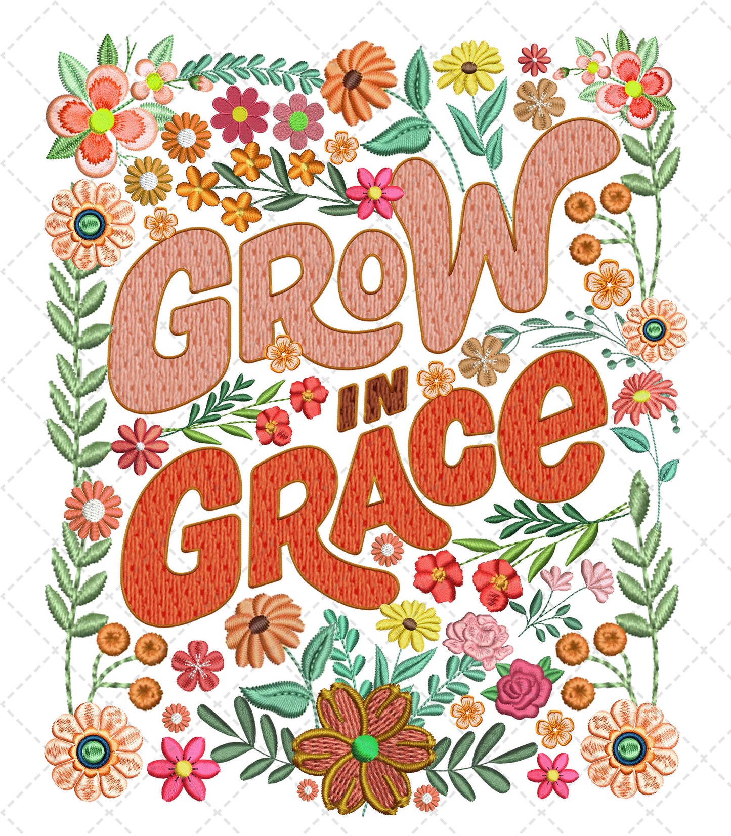 Grow In Grace Floral Transfer