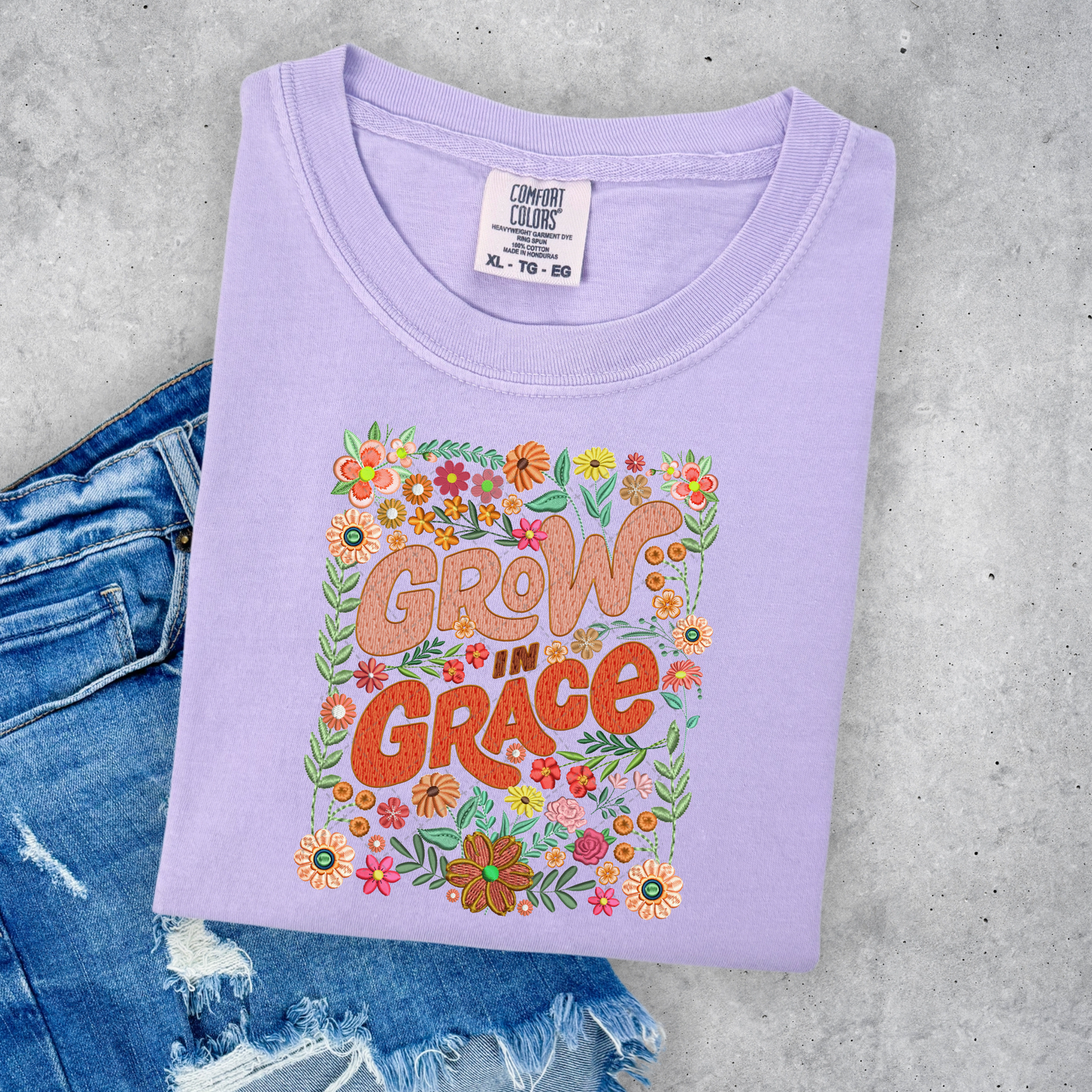 Grow In Grace Floral Transfer