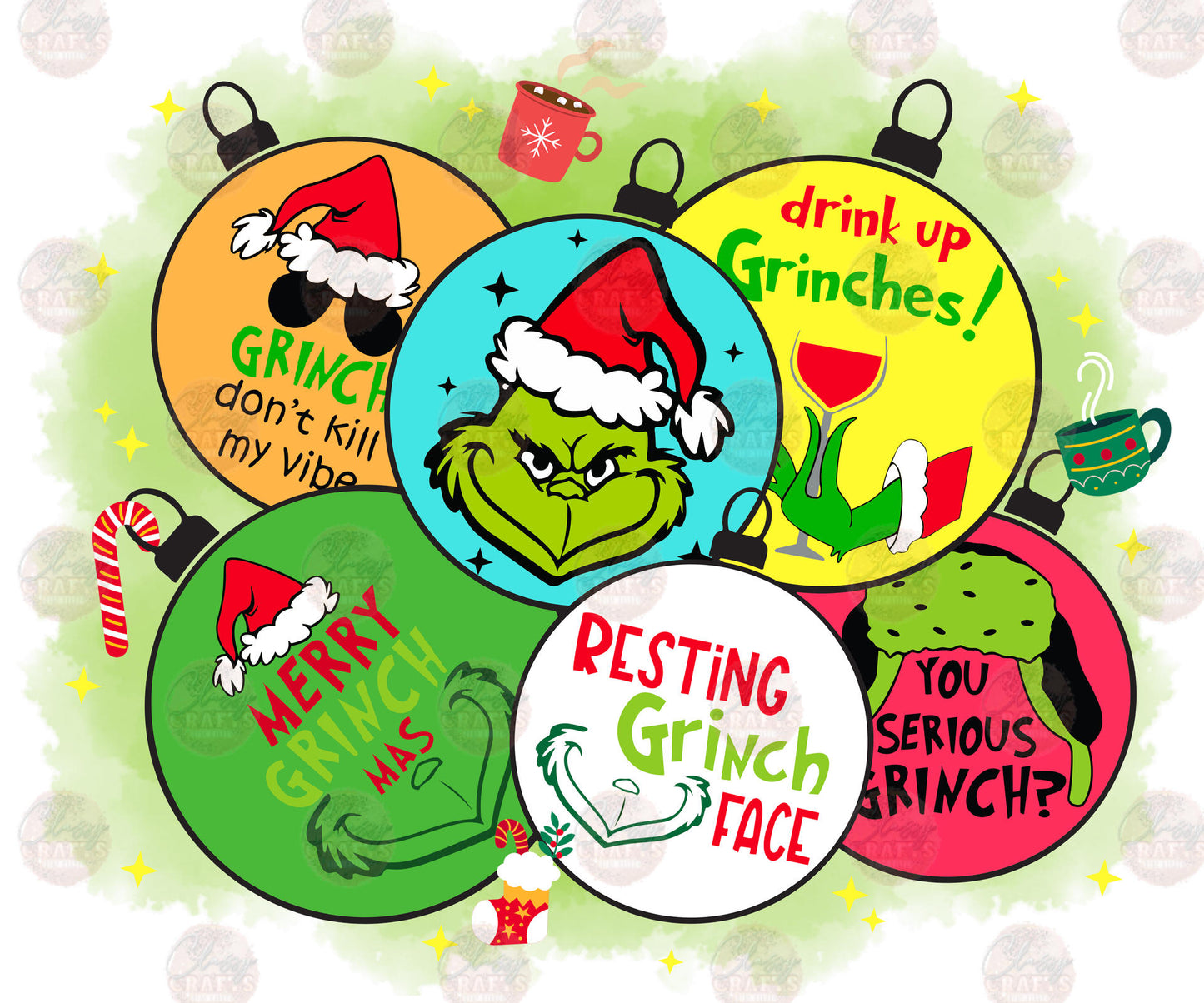 Grump Ornaments - Sublimation Transfer