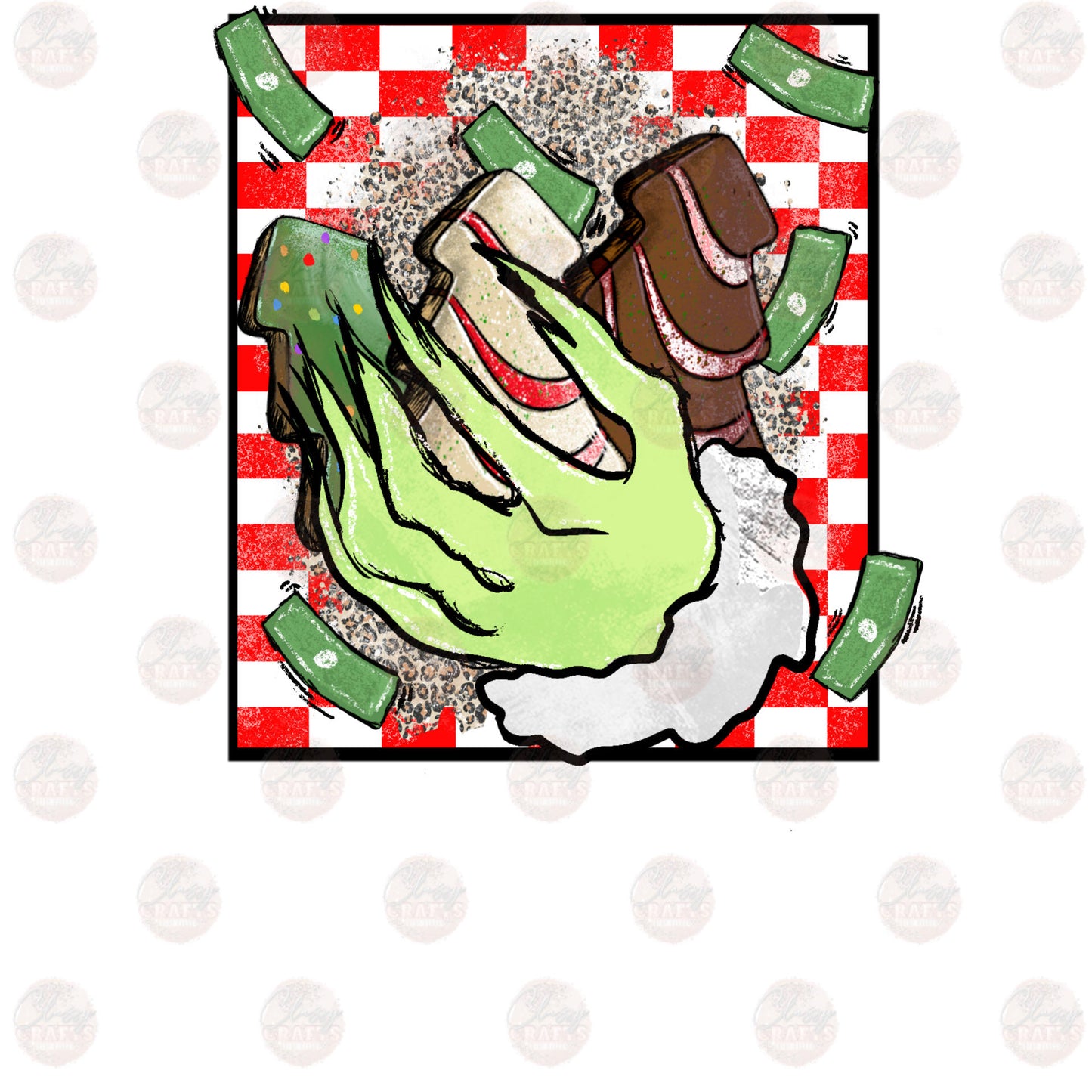 Grump & Christmas Tree Cakes Pocket - Sublimation Transfer