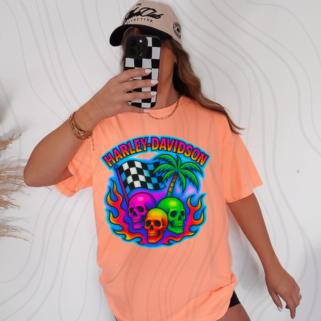 HD Neon Skull Transfer