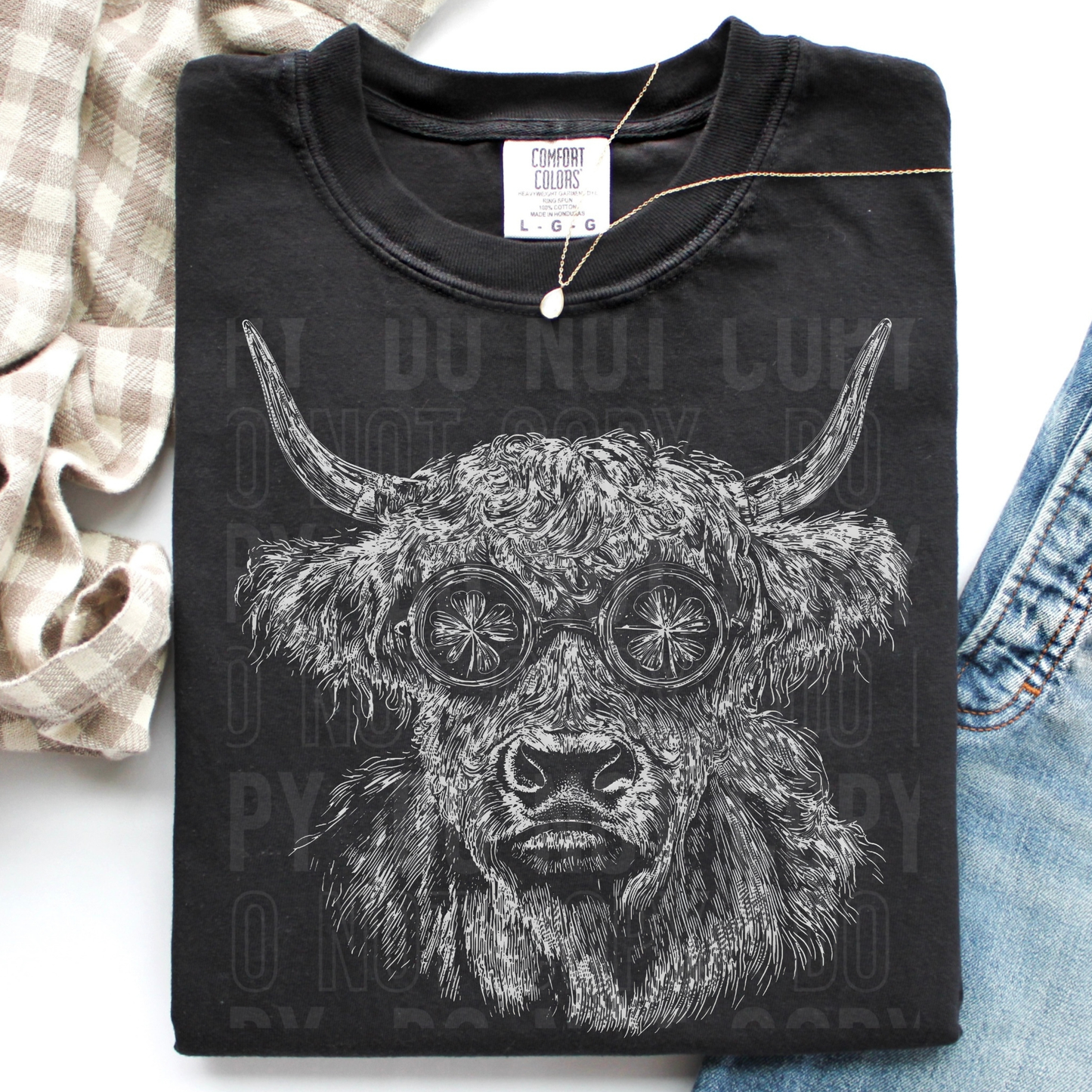 HIGHLAND COW SKETCH TRANSFER