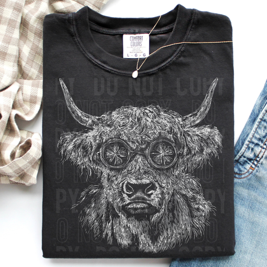 HIGHLAND COW SKETCH TRANSFER