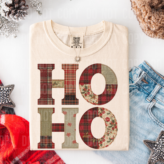 HO HO CHRISTMAS PATCH TRANSFER
