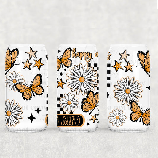 Happy Days Daisys 16 Oz Libbey Wrap Transfer