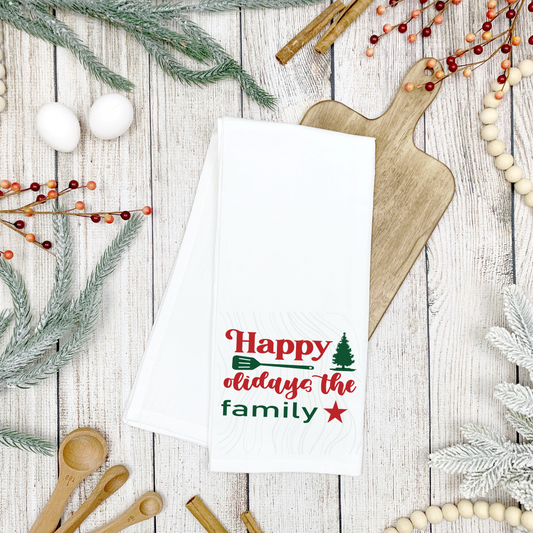 Happy Hoildays The Family Tea Towel Transfer