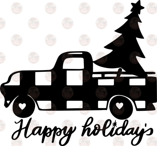 Happy Holidays Checkered Truck - Sublimation Transfer
