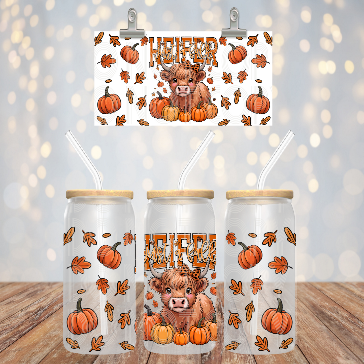 Heifer Fall 16oz Libbey Wrap Transfer