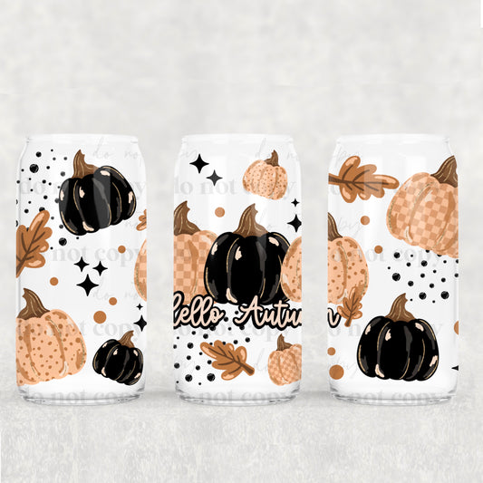 Hello Autumn B 16oz Libbey Wrap Transfer