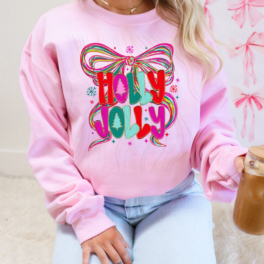 Holly Jolly Bow Transfer