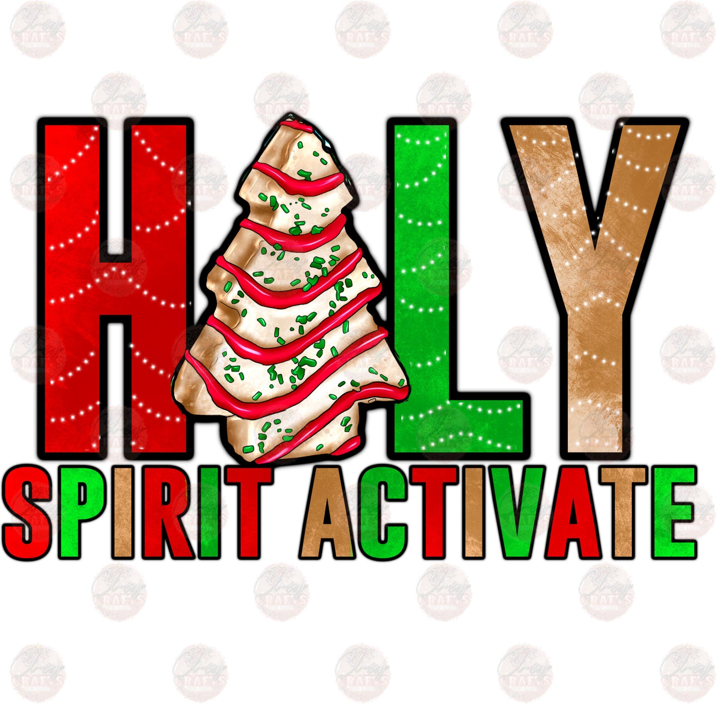 Holy Spirit Activate Christmas Tree Cake Transfer