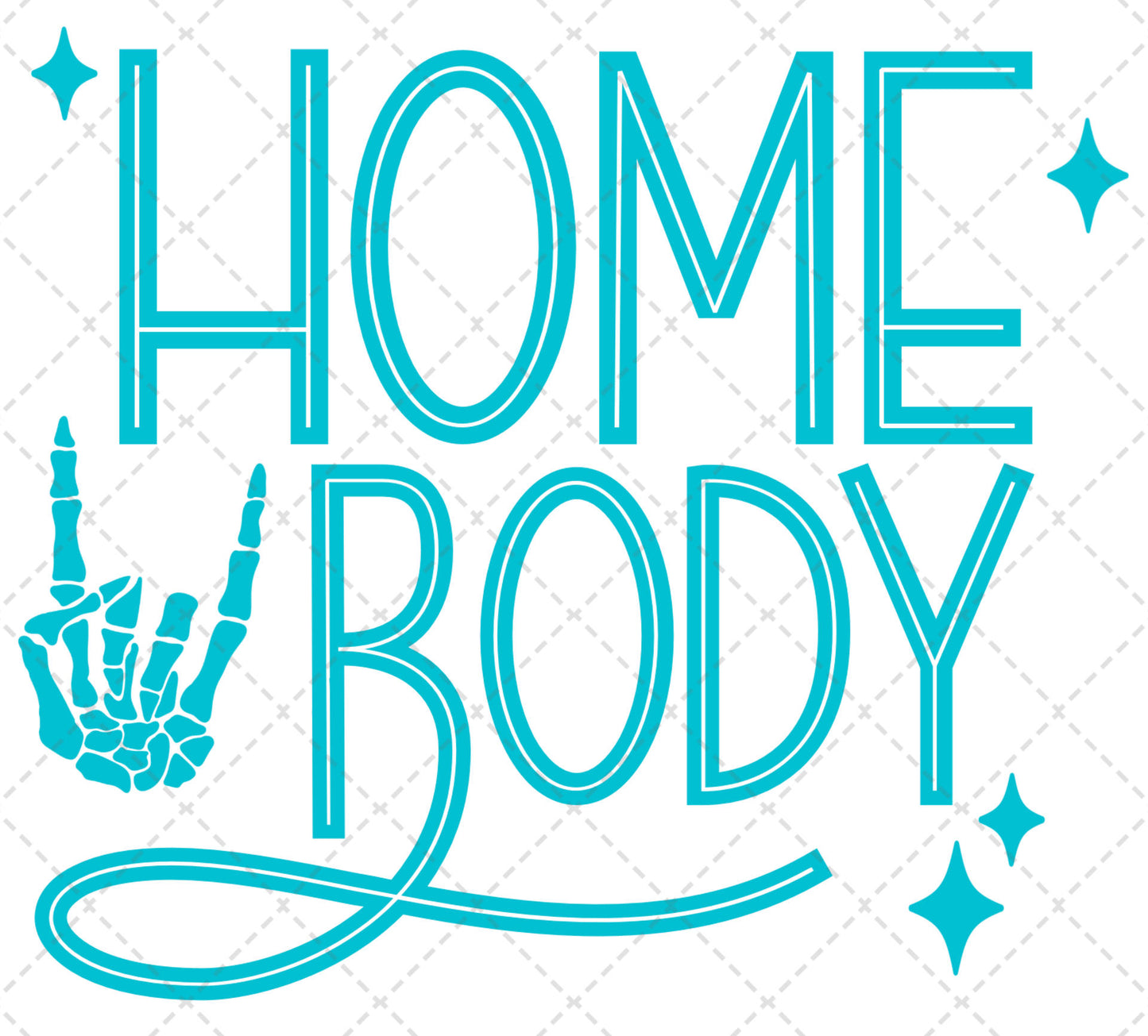 Homebody Club Teal  **TWO PART* SOLD SEPARATELY** Transfer