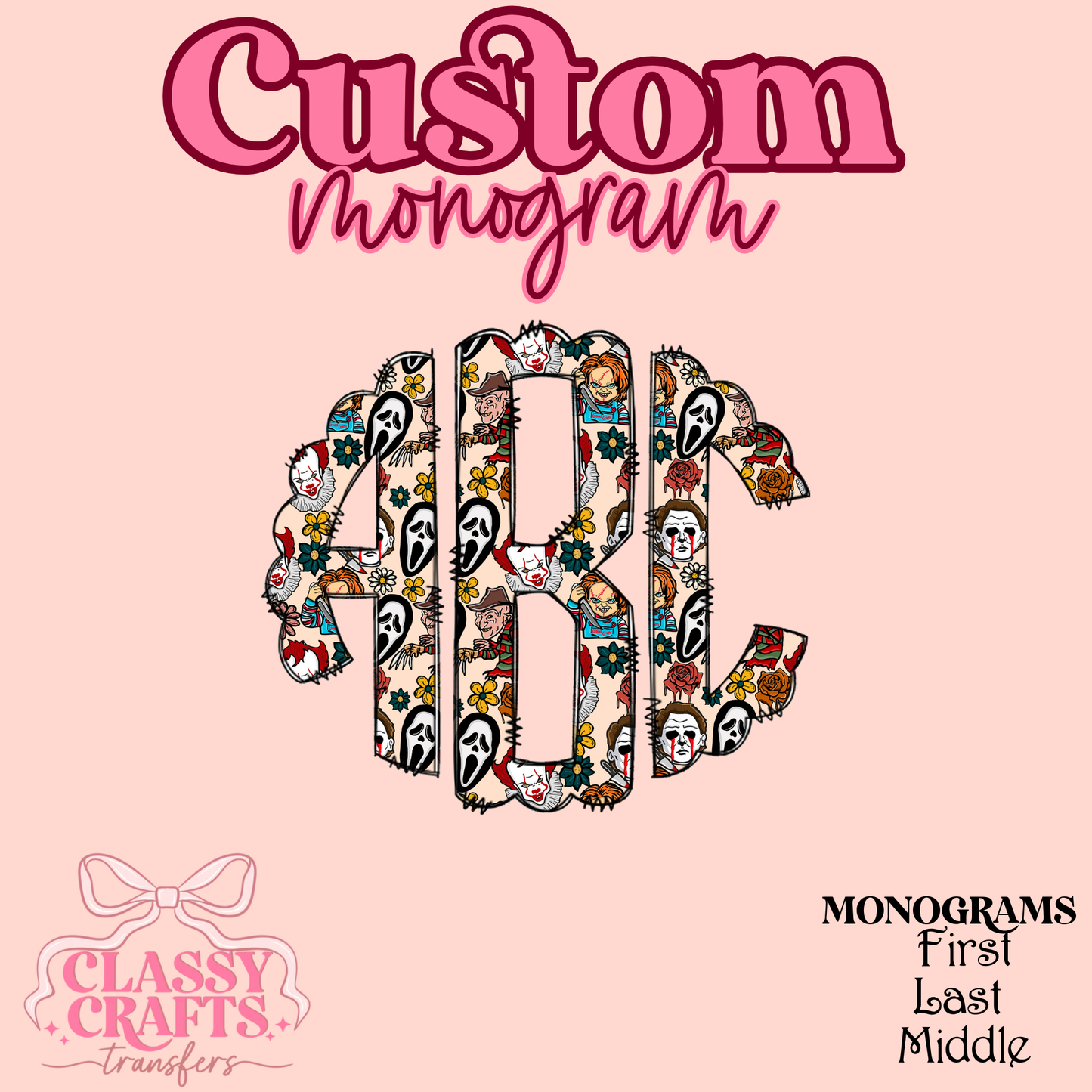 Horror Guys - Custom Monogram Transfer