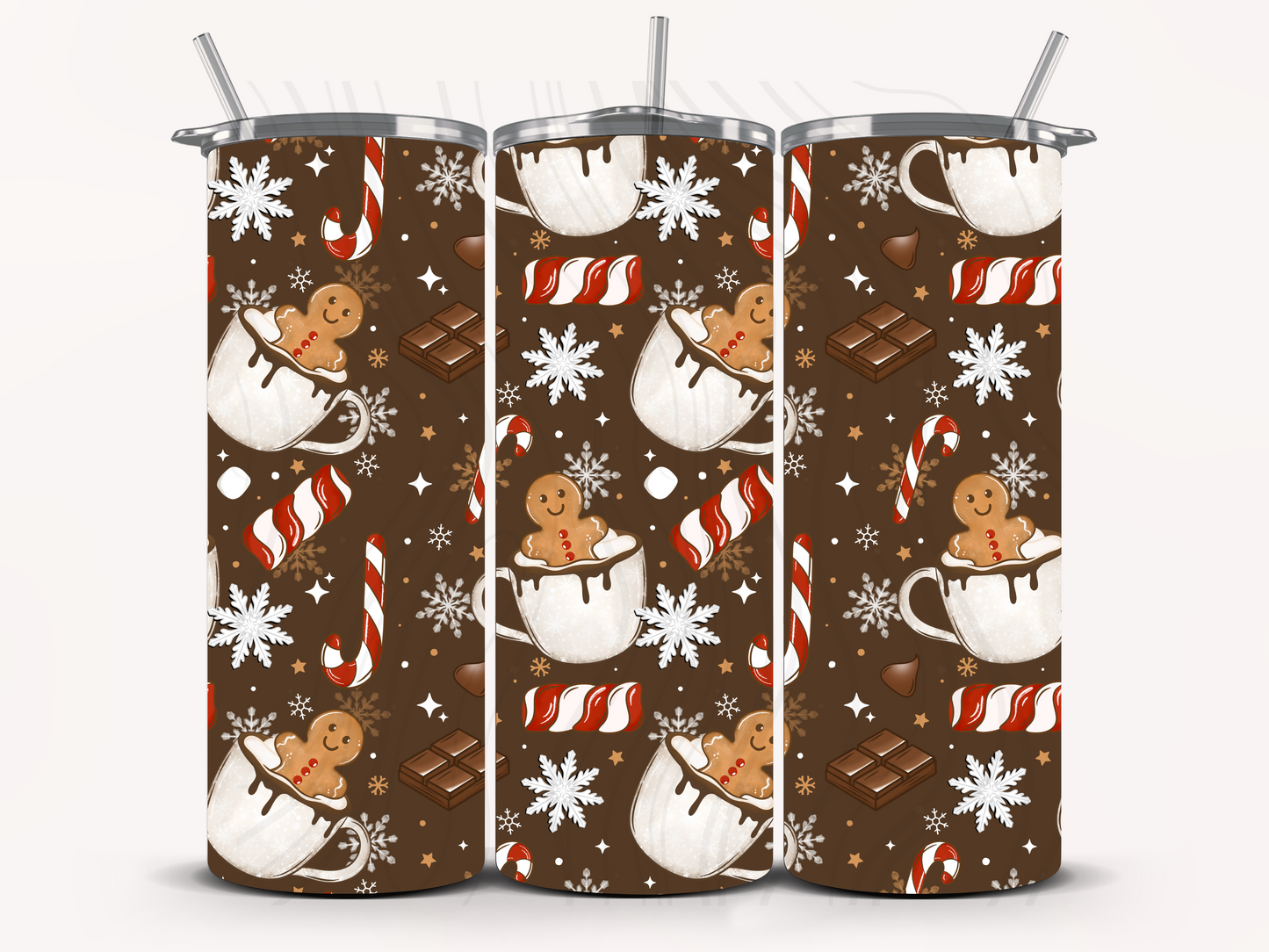 Hot Cocoa Gingerbread Seamless Transfer
